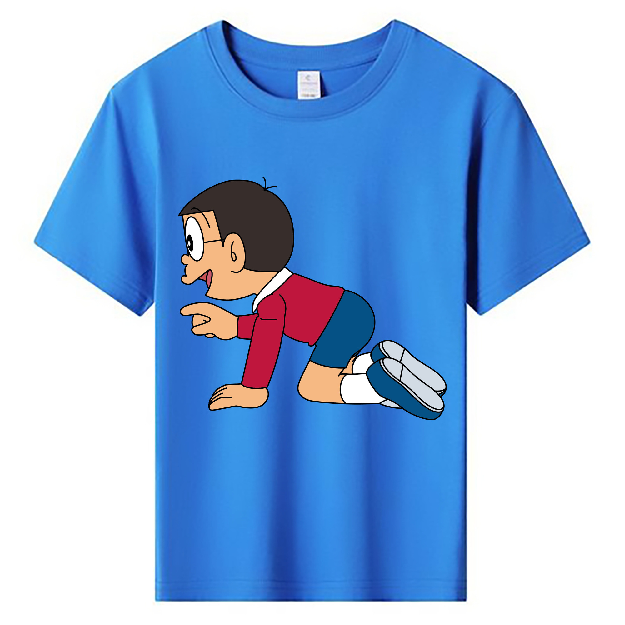 （画像用） ドラえもん 野比 のび太 Doraemon Nobita Nobi 綿100％キッズTシャツ（フロントプリント）